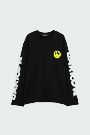 Barrow Iconic Smile long sleeve t-shirt Donna Felpe Nere | 130492-SUV