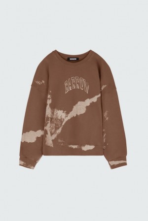 Barrow paint effect' crewneck Donna Felpe Marroni | 684257-EGT