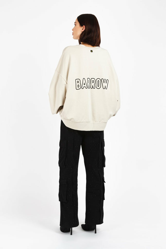 Barrow Crew Neck With Print Donna Felpe Nere | 961470-MPO