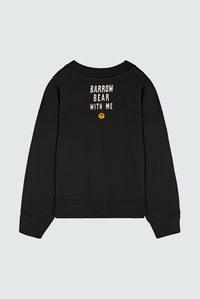 Barrow Iconic Teddy Crewneck Uomo Felpe Nere | 078534-DKB